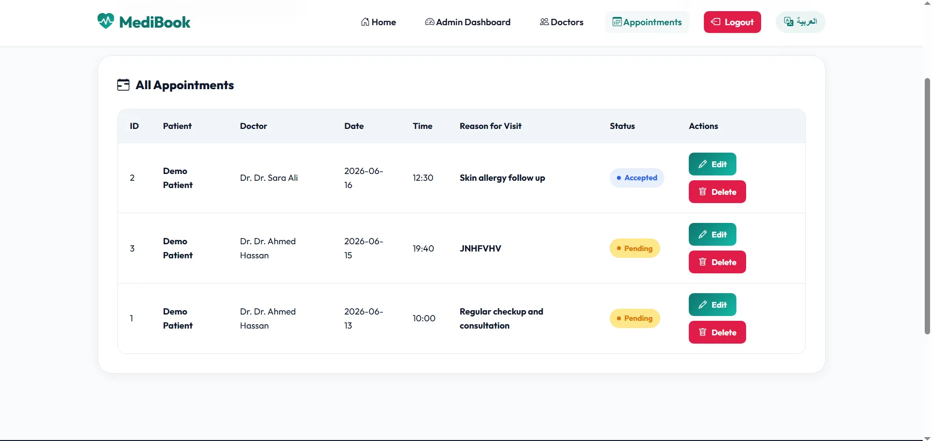 MediBook Healthcare Appointment System
