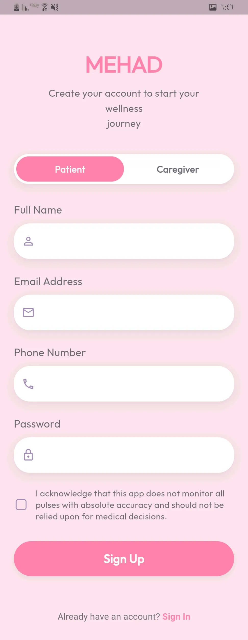MEHAD Health & Wellness Mobile App